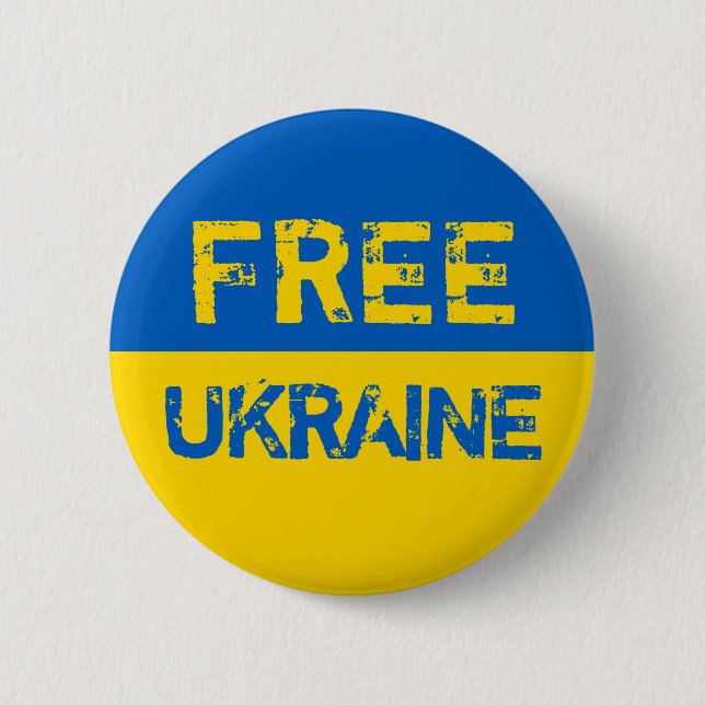 Free Ukraine 6 Cm Round Badge (Front)