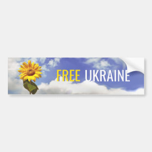 Free Ukraine Blue Yellow Sunflower Peace Bumper St Bumper Sticker