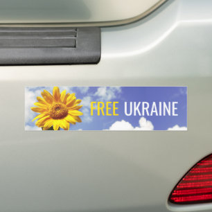 Free Ukraine Blue Yellow Sunflower Peace Bumper Sticker