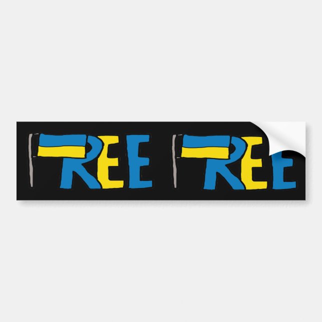 Free Ukraine Bumper Sticker (Front)