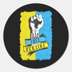 Free Ukraine I Stand With Ukraine Flag Support Ukr Classic Round Sticker