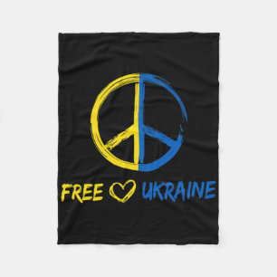 Free Ukraine Peace Sign For Women Men Ukrainian Fl Fleece Blanket