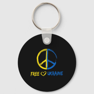 Free Ukraine Peace Sign For Women Men Ukrainian Fl Key Ring