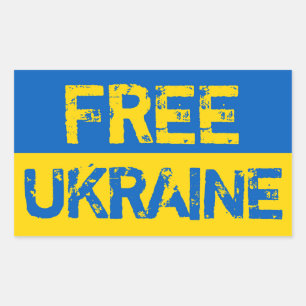 Free Ukraine Rectangular Sticker