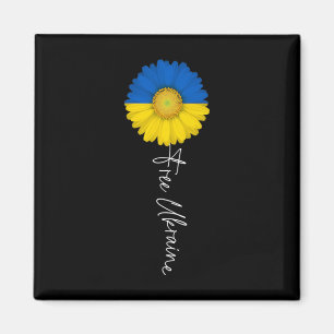 Free Ukraine Sun Flower Support Ukraine I Stand Wi Magnet