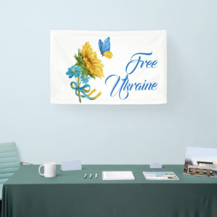 Free Ukraine Sunflower & Butterfly   Banner