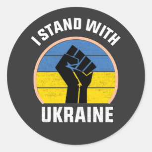 free ukraine tshirt, i stand with ukraine classic round sticker