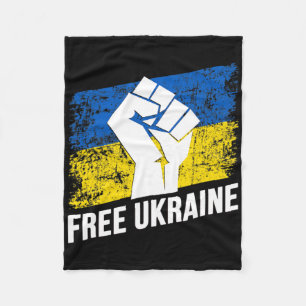 Free Ukraine Ukrainian Lover Ukraine Flag Retro Vi Fleece Blanket