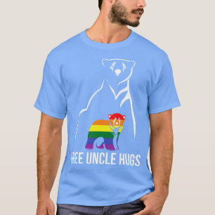 Free Uncle Hugs Gay Pride LGBT Rainbow Men T-Shirt