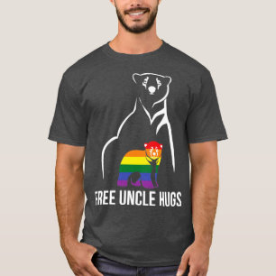 Free Uncle Hugs Gay Pride LGBT Rainbow Men T-Shirt