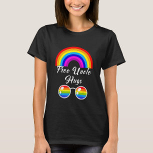 Free Uncle Hugs Lgbt Ally Rainbow Sunglasses Gay P T-Shirt