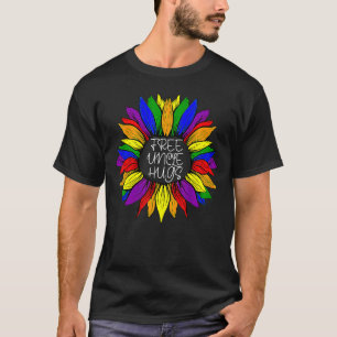Free Uncle Hugs Lgbt Rainbow Daisy Flower Gay Prid T-Shirt