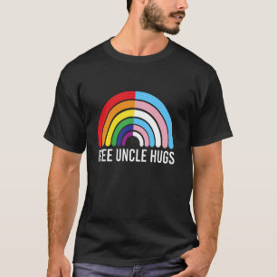 Free Uncle Hugs Rainbow Transgender Flag LGBTQ Gay T-Shirt