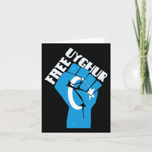 Free Uyghur Resist Fist With Uyghur Flag  Card