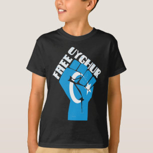Free Uyghur Resist Fist With Uyghur Flag T-Shirt