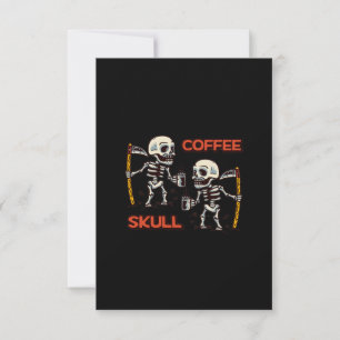 Free vector coffee with two skull modern style invitation