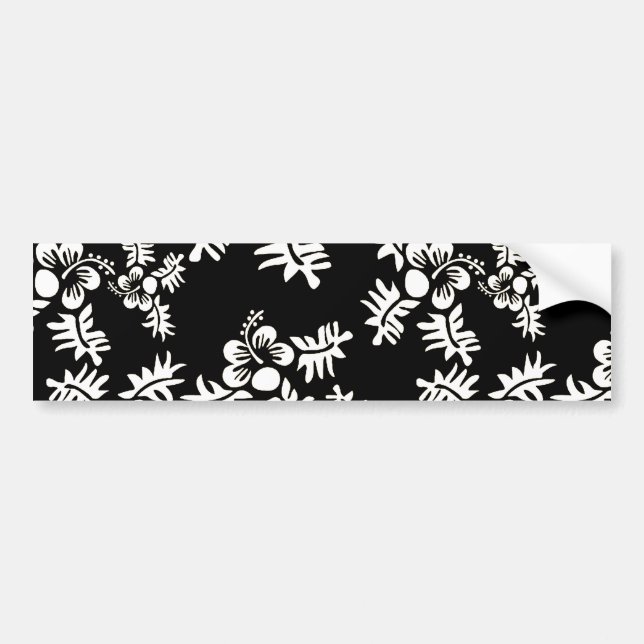 Free Vector Seamless Flower Pattern3 black white h Bumper Sticker (Front)