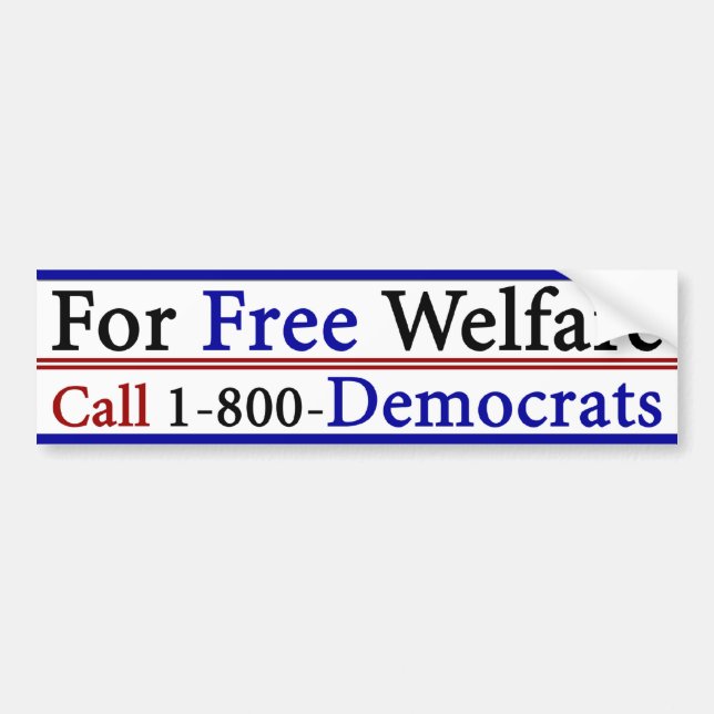 Free Welfare Bumper Sticker (Front)