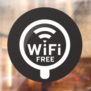 Free Wi-Fi Coffee Doughnut Shop Business  Window Cling