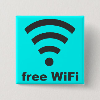 free WiFi 15 Cm Square Badge