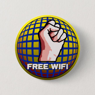 Free WiFi 6 Cm Round Badge