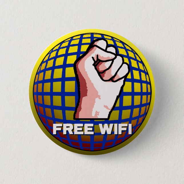 Free WiFi 6 Cm Round Badge (Front)