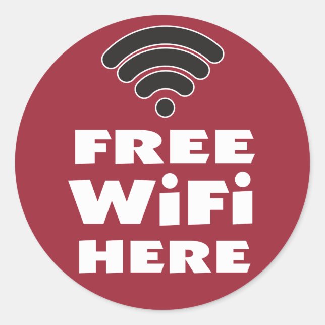 Free WiFi Here Classic Round Sticker (Front)