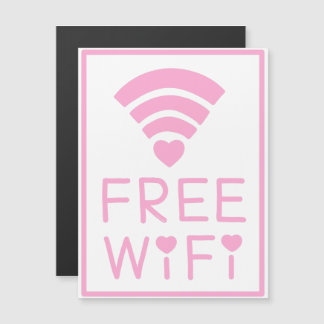 “FREE WIFI” in Pink Magnetic Invitation