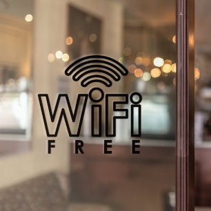 Free Wifi Network Internet Connection  Window Cling