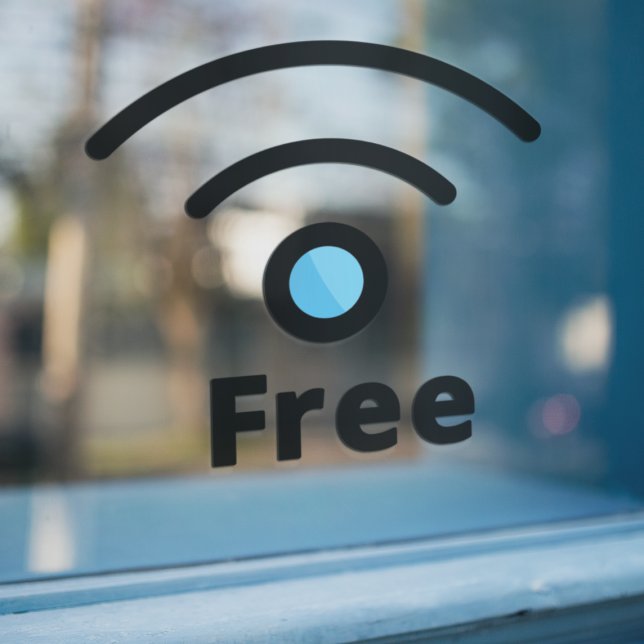 Free WIFI Network Working Space Coffee Shop Window Cling (Creator Uploaded)