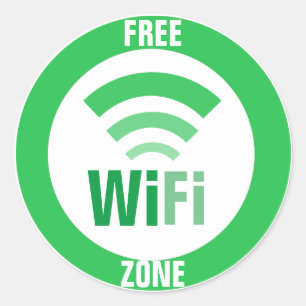 Free WiFi Sign Classic Round Sticker