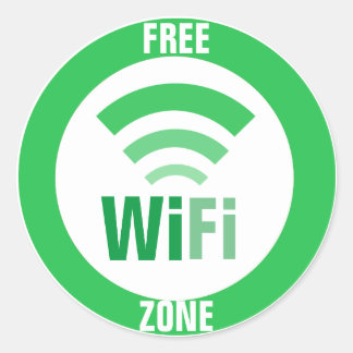 Free WiFi Sign Classic Round Sticker