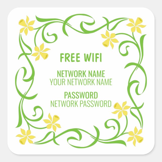 Free Wifi Square Sticker (Front)