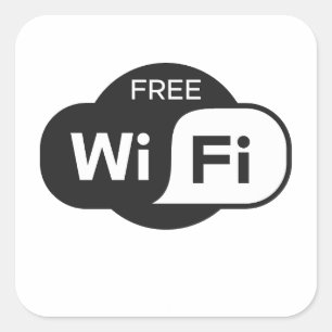 Free Wifi Square Stickers