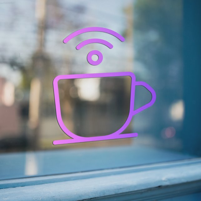 Free WIFI With Cup of Coffee Window Cling (Creator Uploaded)