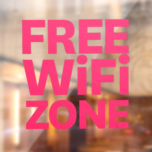Free WiFi Zone Coffee Doughnut Shop Business Window Cling