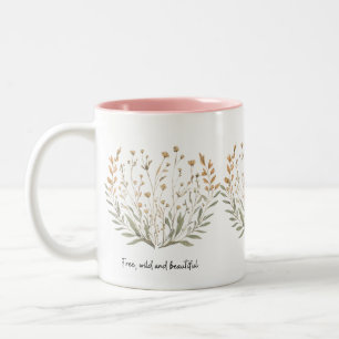 Free, Wild, and Beautiful: Floral Boho Mug