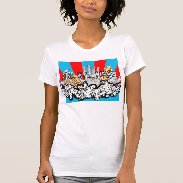 free.will.power: justin ladies shirt (Front)