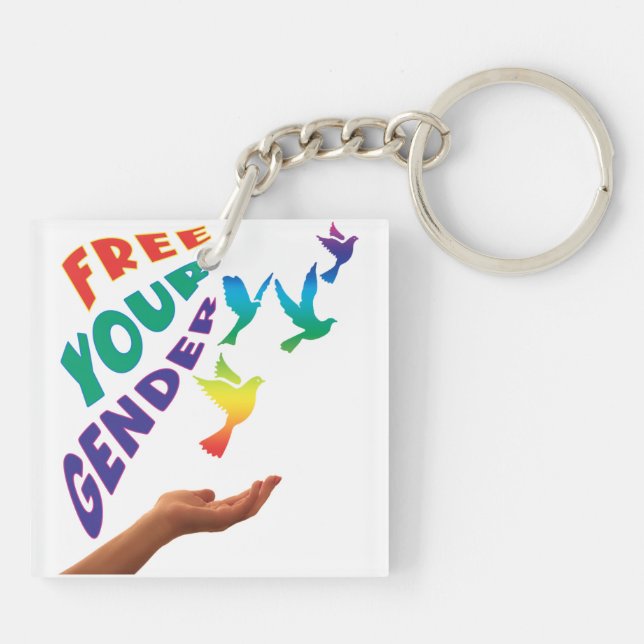 Free your gender  key ring (Back)