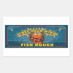 Free Your Mind! Fish Rough! (sheet of 4 stickers) Rectangular Sticker