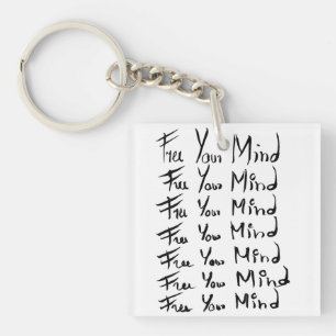FREE your MIND!  Motivational calligraphy quote Key Ring