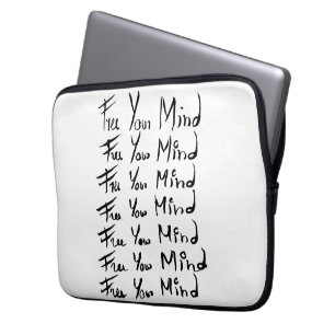 FREE your MIND! Motivational calligraphy quote Laptop Sleeve