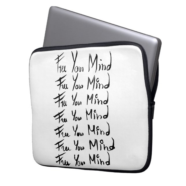 FREE your MIND!  Motivational calligraphy quote Laptop Sleeve (Front Left)