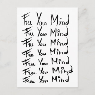 FREE your MIND! Motivational calligraphy quote Postcard