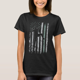 Freeclimbing Retro USA Flag Mountains 4th of July  T-Shirt