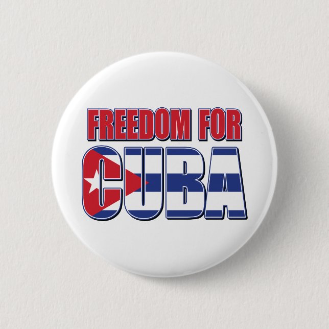 FREED-For-CUBA-FLAG 6 Cm Round Badge (Front)
