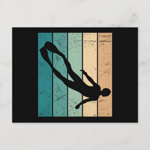 Freediver Retro Free Diving Apnoea Diver Apnoea Postcard
