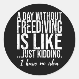 Freediving funny sports gift classic round sticker