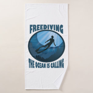 Freediving - The Ocean Is Calling Underwater Diver Bath Towel