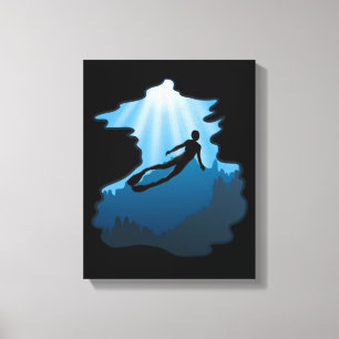 Freediving - Underwater Free Diver Canvas Print